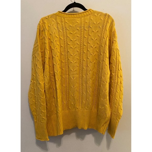 NWT LuLaRoe Harper Cable Knit Pullover Sweater Yellow 2XL - Picture 3 of 8